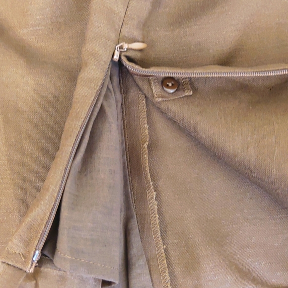 Linea By Luis Dell'Olio Brown Linen Blend Sleeveless Dressy Tank Top Womens S - Picture 7 of 7